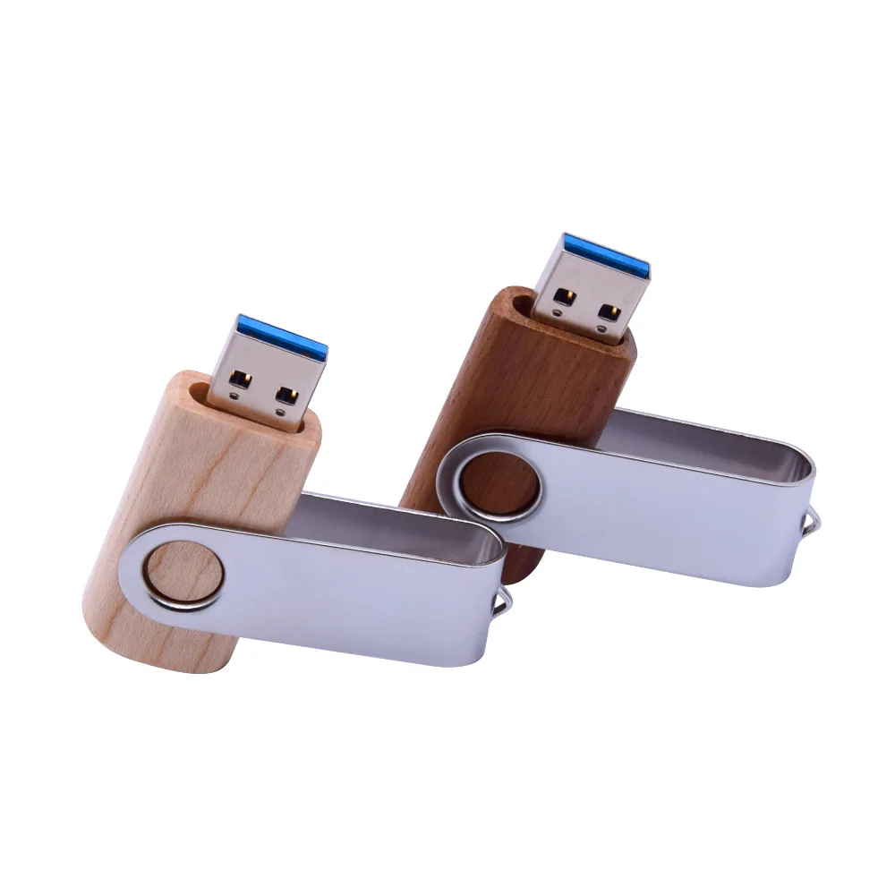 Rotable Metal Clip + деревянная USB флешка 3 0 64 Гб Кленовая ручка привод 32 высокоскоростная