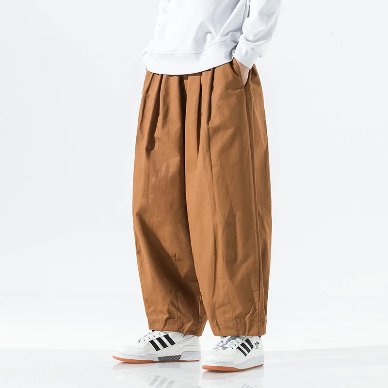 

Men Trousers Wide Leg Lantern Pants Solid Color Overalls Casual Large Spring And Autumn Sport Tidal Current New Arrivals