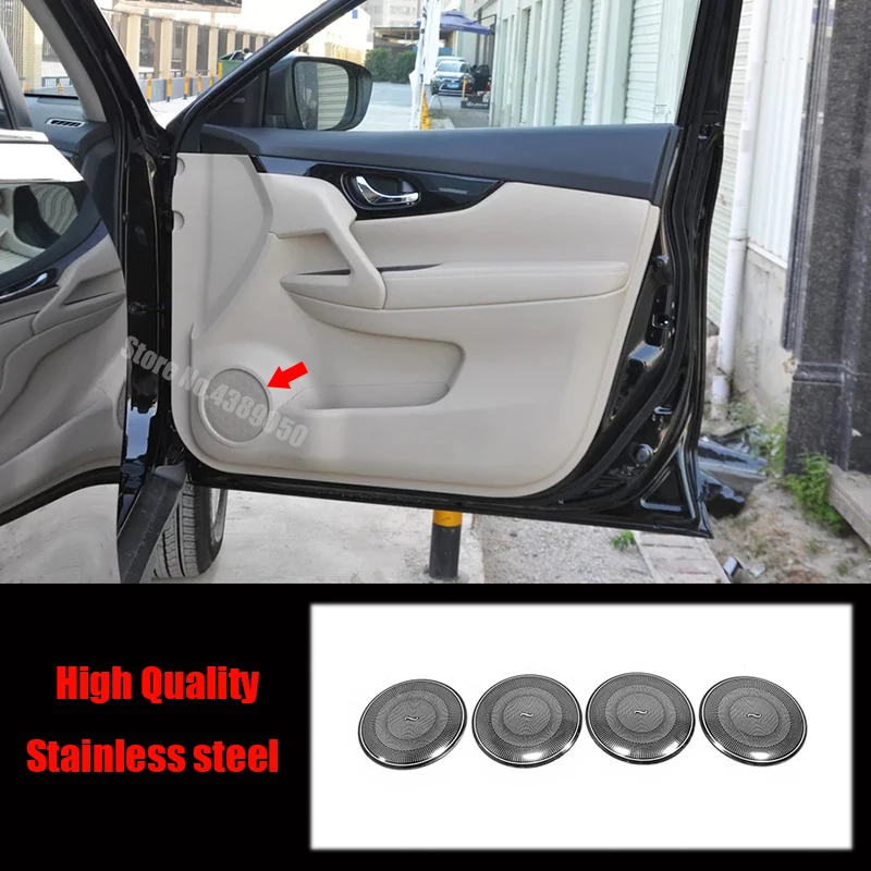

For Nissan X-Trail XTrail Rogue T32 2014-2019 Accessories Car Door Speaker Stereo Cover Audio Ring Cover Trim Car Styling 4pcs