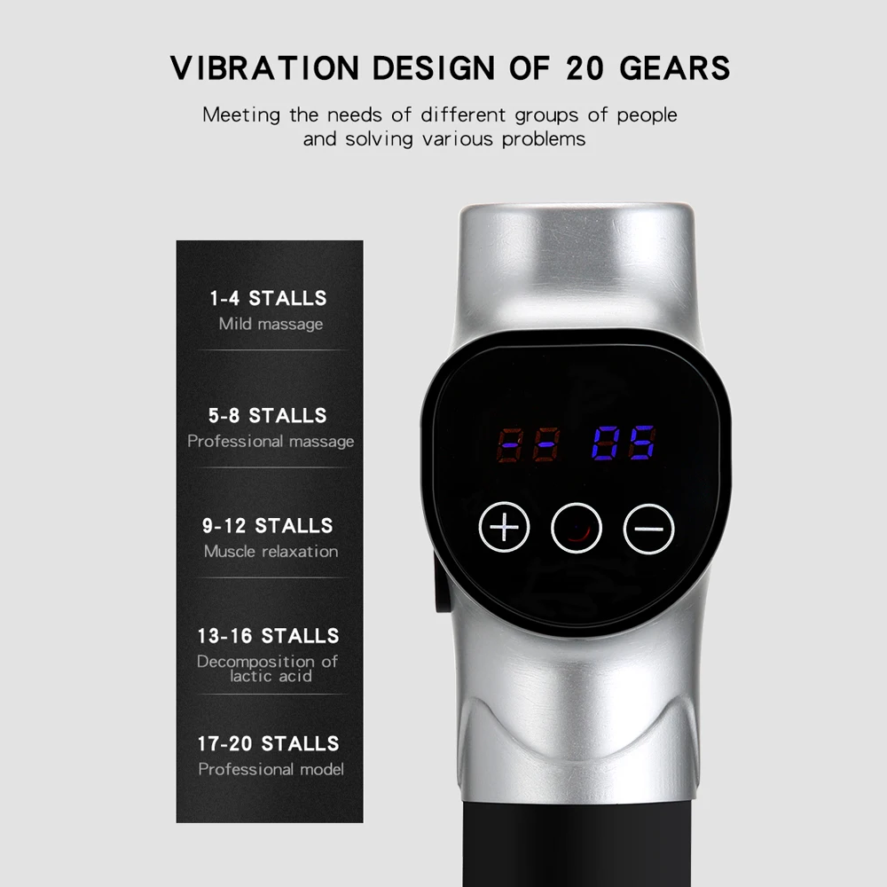 Беспроводной Перезаряжаемый мышечный Стимулятор Fascia Gun массажер для глубоких