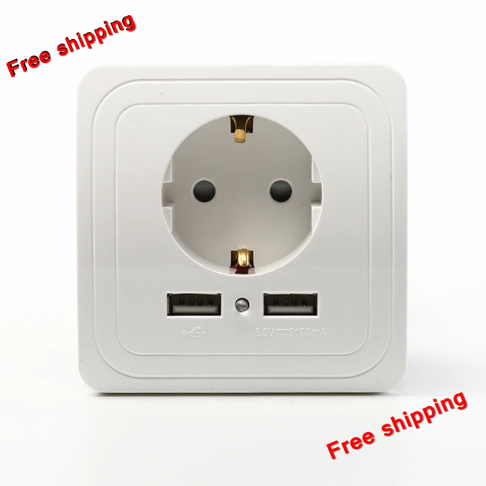 Двойной USB порт электрическое настенное зарядное устройство адаптер ЕС