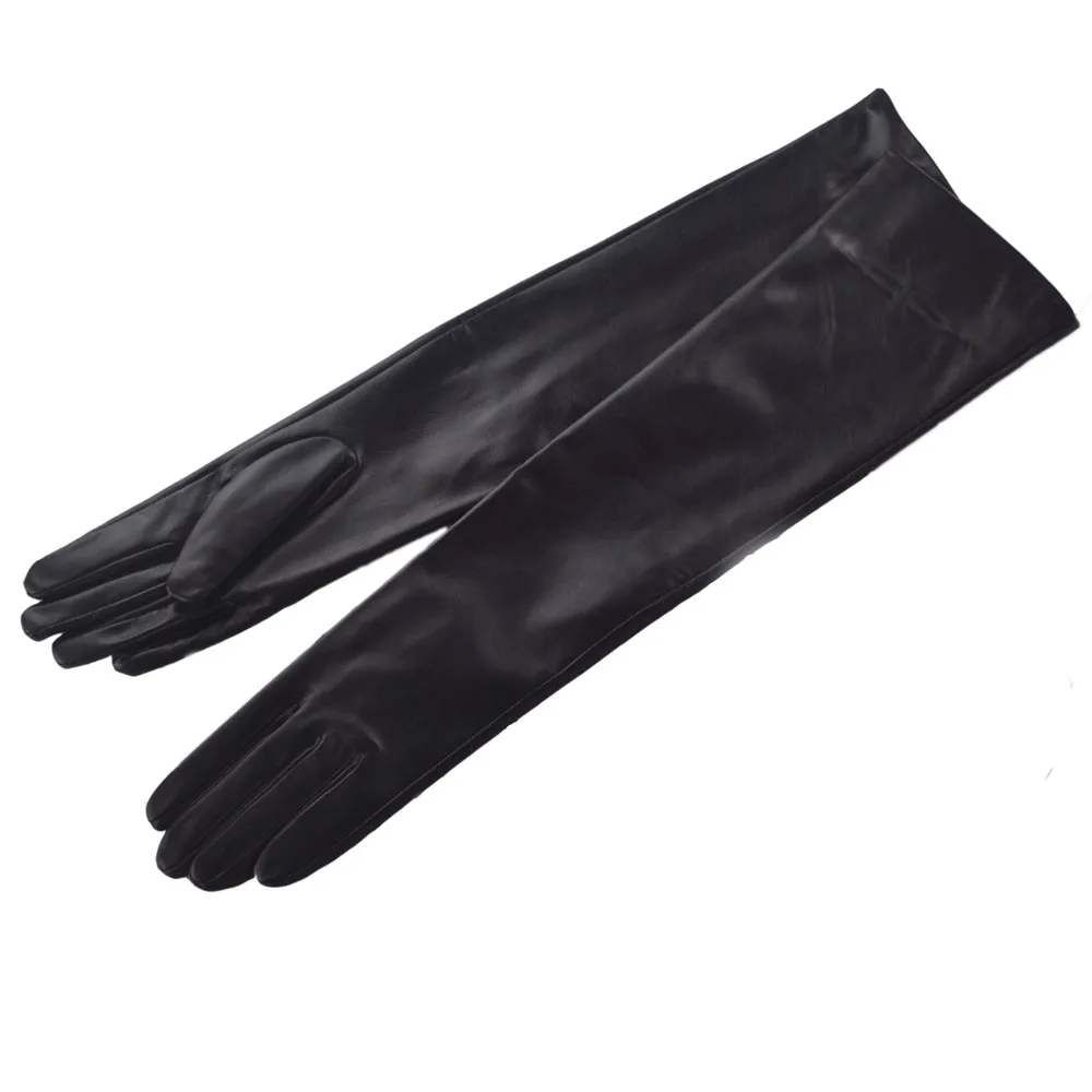 Женские вечерние длинные перчатки из натуральной овечьей кожи длина 50 см (19 7