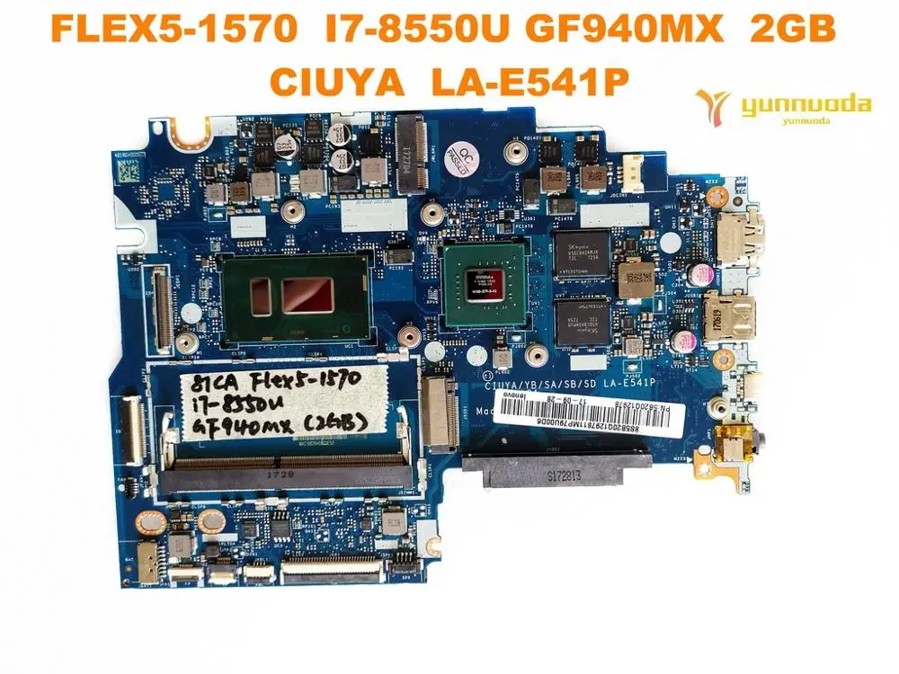 Оригинальный Для Lenovo FLEX 5-1570 Материнская плата ноутбука FLEX5-1570 I7-8550U GF940MX 2 Гб CIUYA