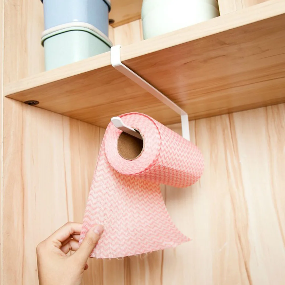 

Iron Kitchen Tissue Holder Hanging Bathroom Toilet Roll Paper Holder Towel Rack Kitchen Cabinet Door Hook Holder Organizer