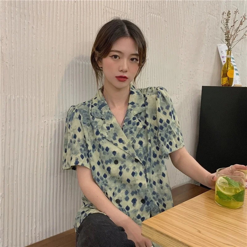 Шикарный топ с коротким рукавом женская летняя шифоновая рубашка 2021 новый дизайн