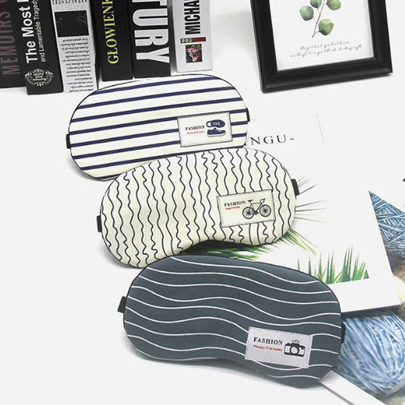 Модные полосатые хлопковые маски для глаз дорожная Расслабляющая Спящая помощь