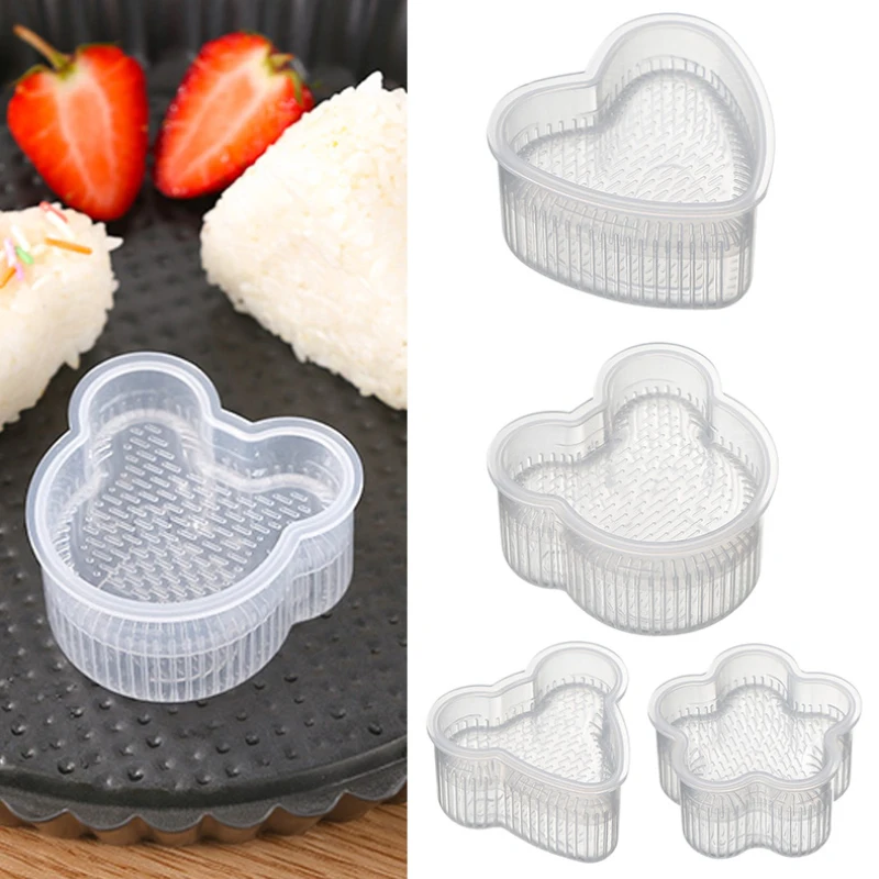 

Transparent Rice Ball Mold Practical Kitchen Bento Decorating Onigiri Mold Food Press Four Shapes Form Rice Ball Maker Tools