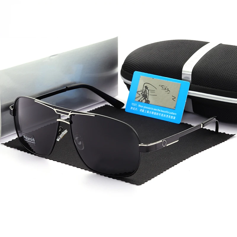 

Fashion Retro Sunglasses Men Polarized Coating UV400 Glasses For Driving Mercede Metal Square Outdoor Sports Fishing Eyewear 761