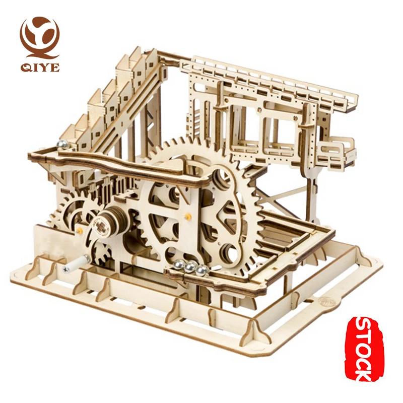QIYE Waterwheel coaster Деревянный DIY 3D пазл строительные наборы сборка создатель Модель