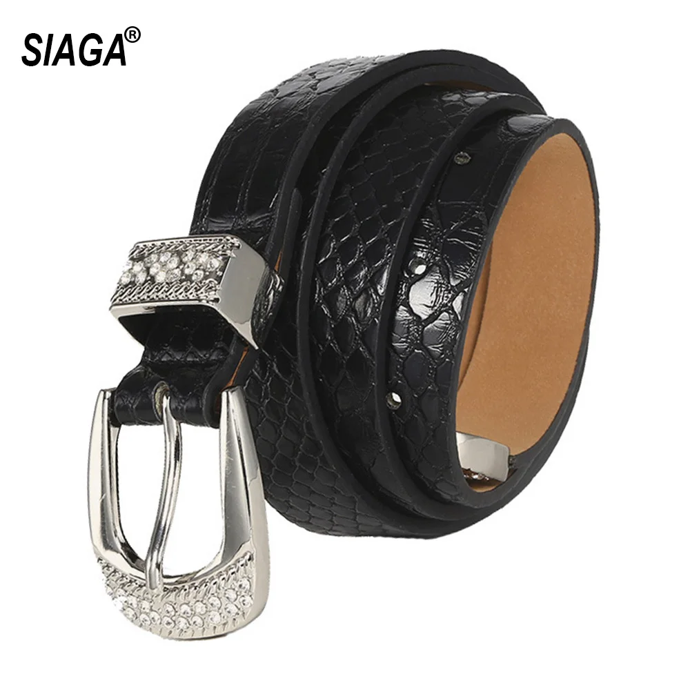 

2021 Ladies Quality Diamond Design Temperament Ladies Elegant Decoration Belt Female Accessories Leather Belts Clothing FCO249