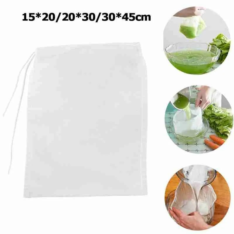 

1pc Multi-purpose Tea Bags Durable Food Filter Mesh Strainer Tea Tasteless Coffee Nylon Wine Bags Food Dregs Bags Bag For L L3G5