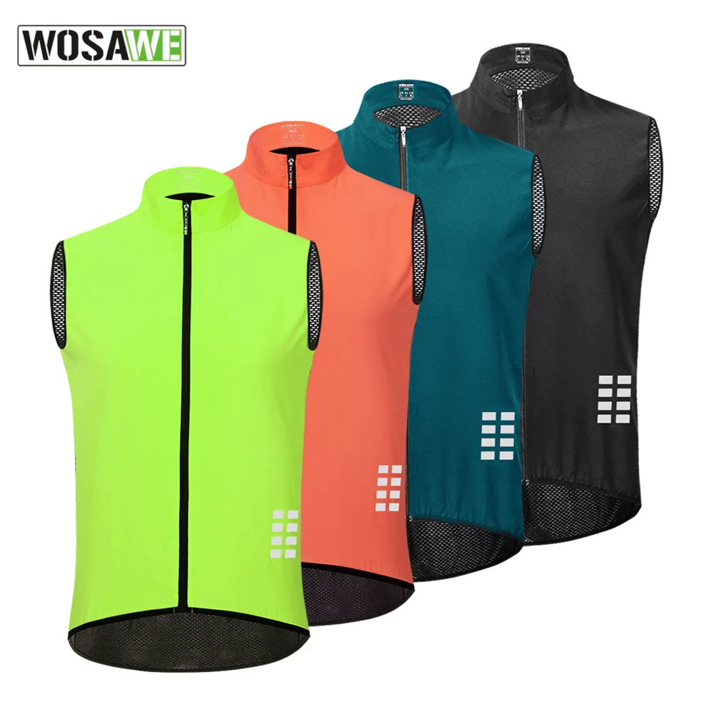 

Reflective Men Women Cycling Vest Windproof Breathable Road Mountain Bike Bicycle MTB Vest Sleeveless Windstopper vest pockeys