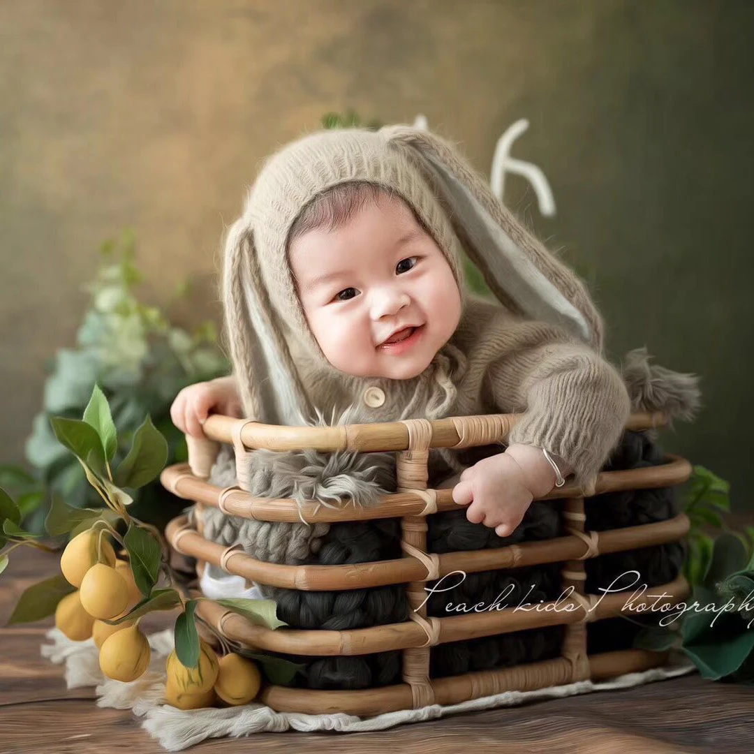 

Newborn Photography Props Girl Handmade Retro Woven Basket Fotografie Accessories Studio Shoot Bed Background Chair