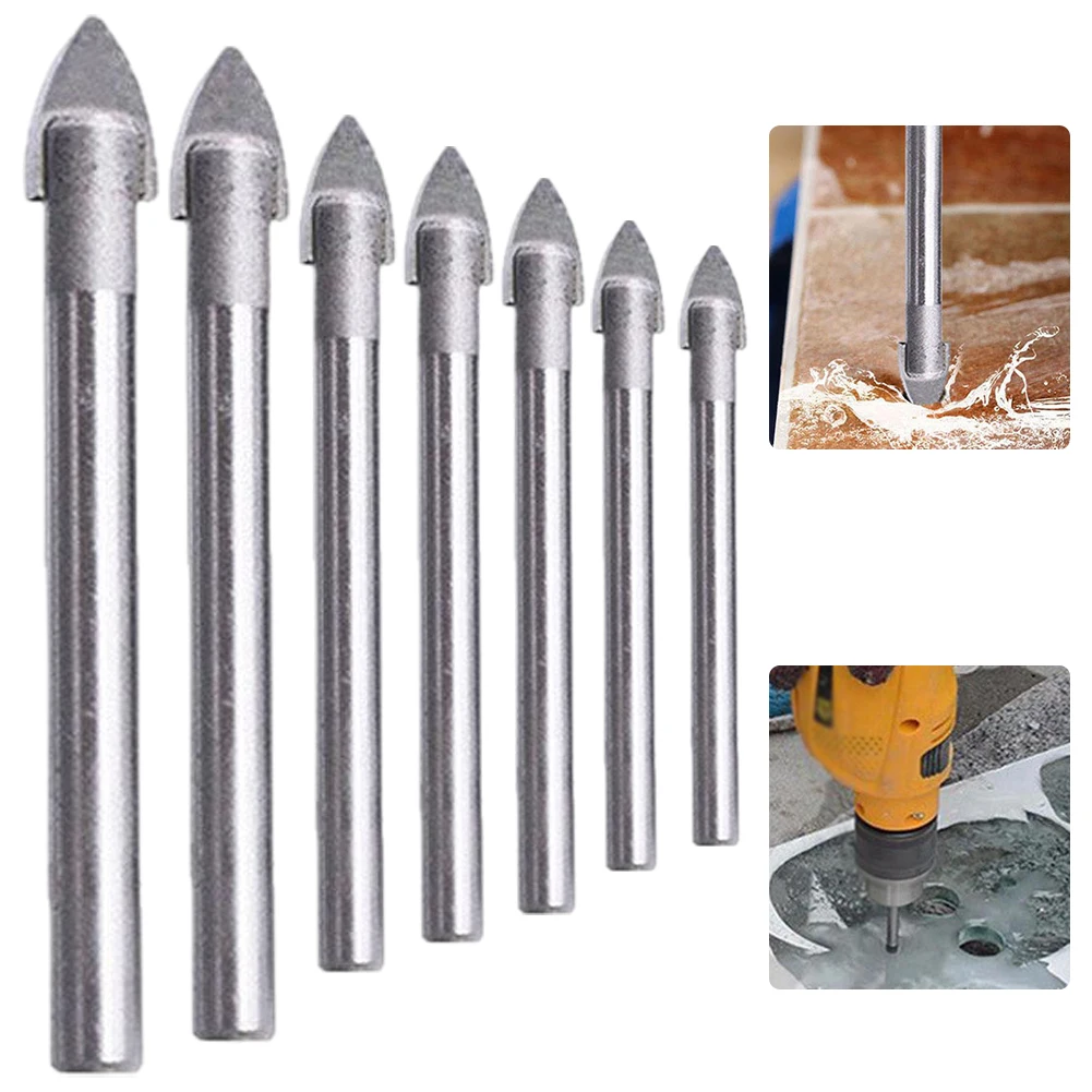 

7PCS Triangle Drill Set Reaming Drill Bit 0.3-1.2cm Wear-Resistant And Durable Cemented Carbide Round Shank Slotted Drill Bit