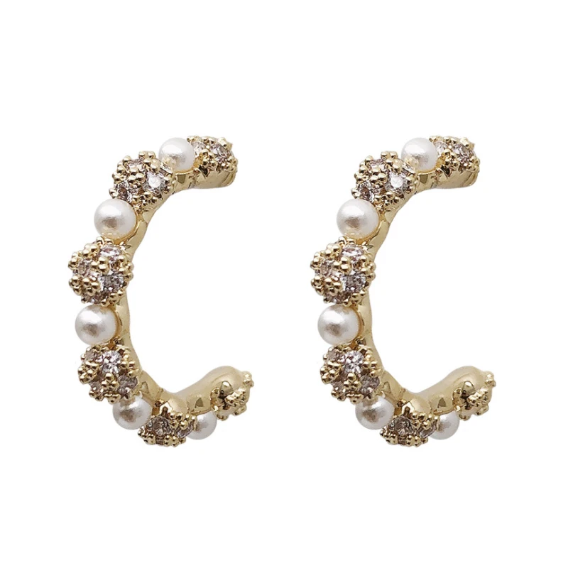 В Корейском стиле Модные сапоги в панковском Личность Шарм паве Циркон жемчуг