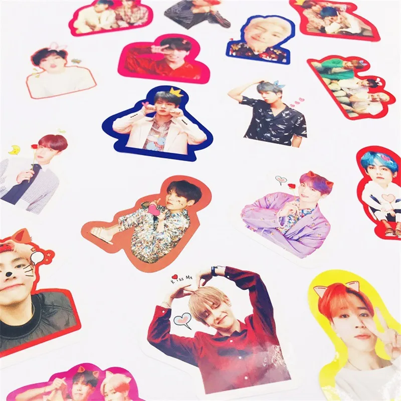 12-18 шт. Kpop Bangtan Boys JK JIMIN SUGA V JIN J-HOPE RM наклейки с большой головой ручная учетная