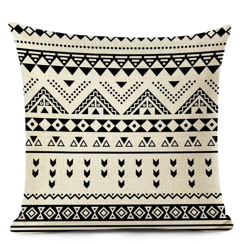 Retro High Quality ethnic Geometry Cushion Cover Throw Pillow Cutton Linen Car Sofa Bed Home Decor Textile Printed Pillowcase