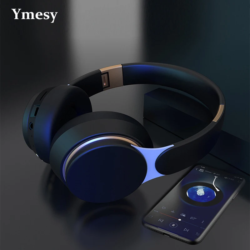 

Ymesy Bluetooth Headset Wireless Headphones Foldable Stereo Adjustable Earphones with Mic for Phone Pc TV Xiaomi Huawei Iphone