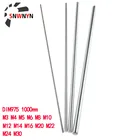 Резьбовой стержень DIN975 полностью резьбовые крепежные стержни серебристого цвета 304 нержавеющая сталь L1000 мм M3 M4 M5 M6 M8 M10 M12 M14 M16 M20 M30