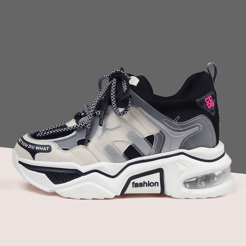 

Hot Sale Inceased Wedges Shoes Women Platform Sneakers Breathable 2021 Spring New Casual Shoe Female Wedges Sneakers White Shoes