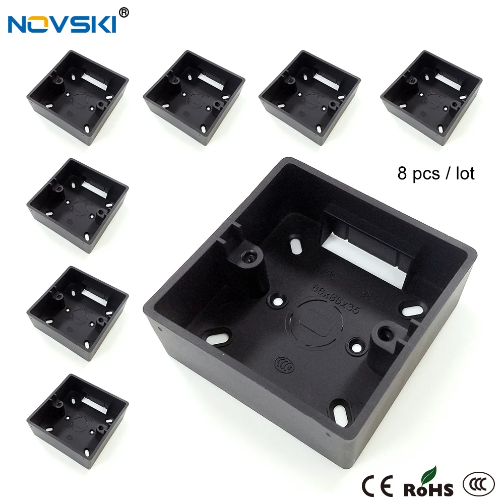 8 шт./лот благородный черный выпечки внешняя Монтажная коробка 86 мм Тип