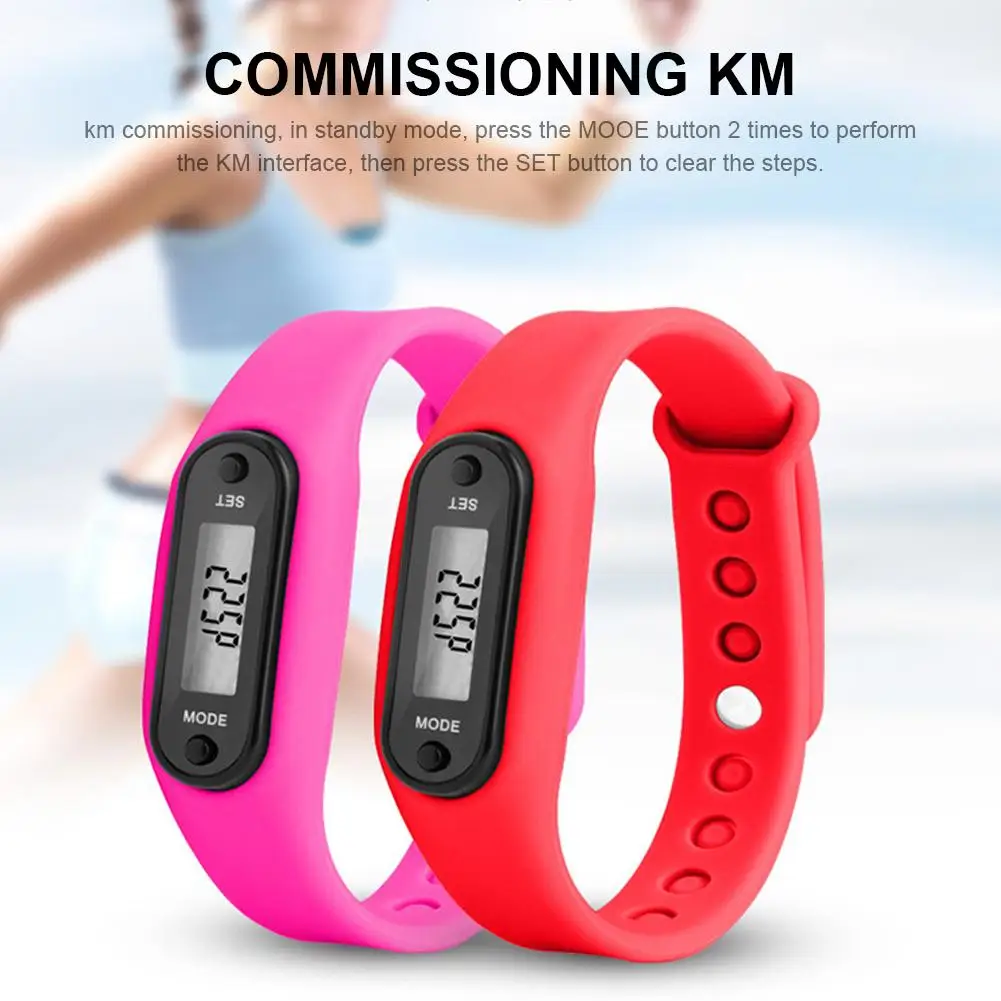 2 шт. шагомер Цифровой ЖК-измеритель дистанции ходьбы бега шаг трекер счетчик