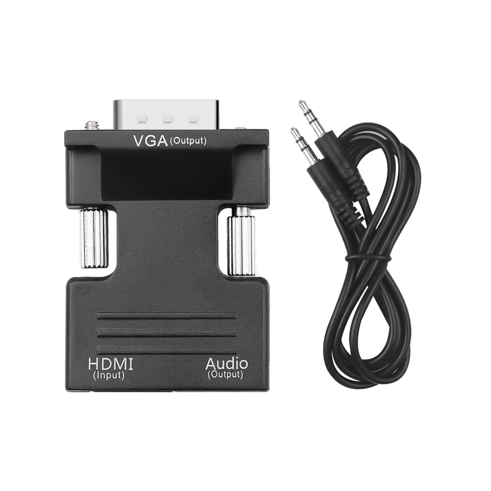 Kebidu Новый HDMI-совместимый с VGA/3 5 мм аудиоразъем адаптер преобразователь мама-папа