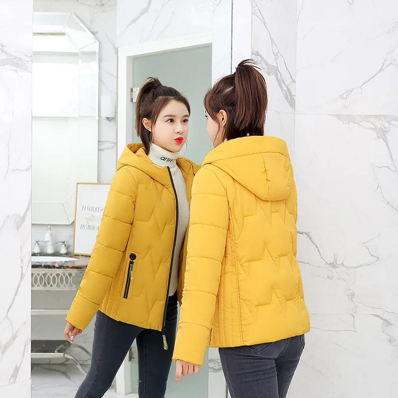 Hot sale Hooded Parka Coats Female Long Sleeve New Short-style Self-cultivation Down jacket Thickening and down 811 | Женская одежда