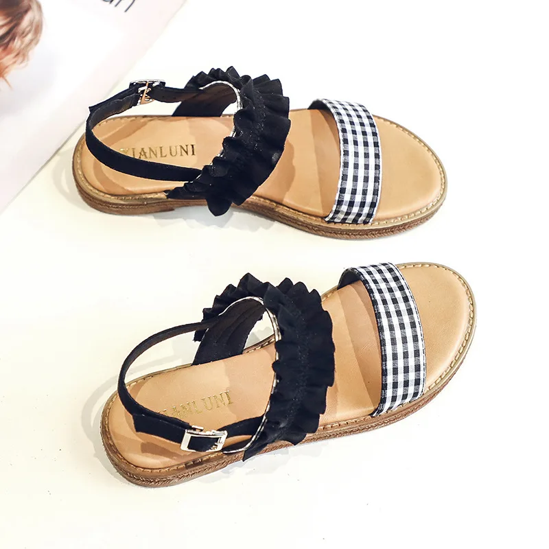 Sandals Women's Fairy Style Flat Students All-match Korean-Style Roman Shoes Flat Sandals Women Shoes Woman Wear Resistance