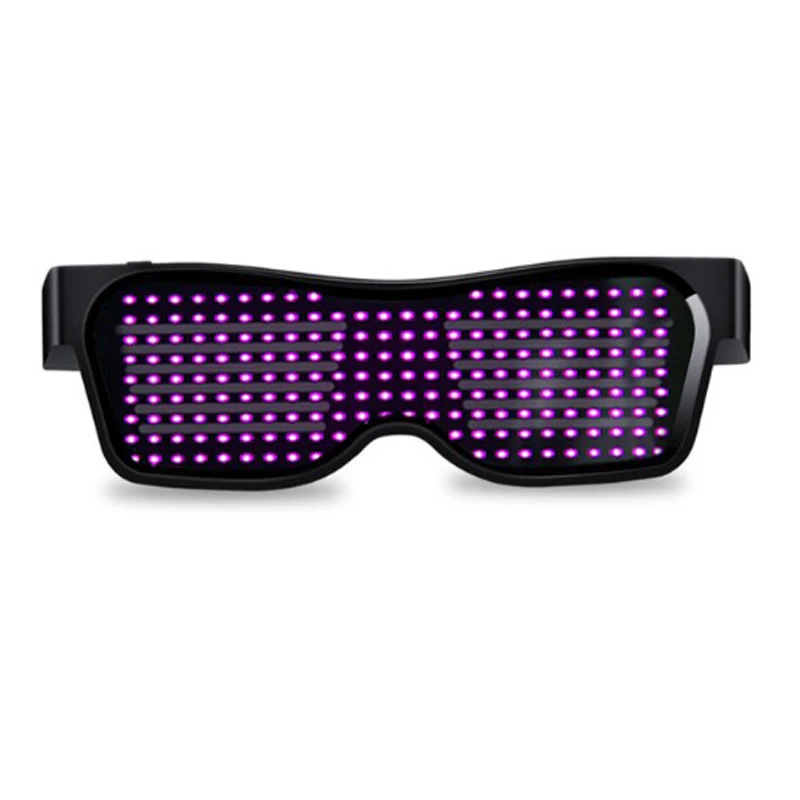 Pink Light Волшебные Bluetooth Led вечерние очки приложение управление светящиеся очки DJ электрические слоги очки для вечеринки Хэллоуин светильник игрушки - Цвет: Pink Light