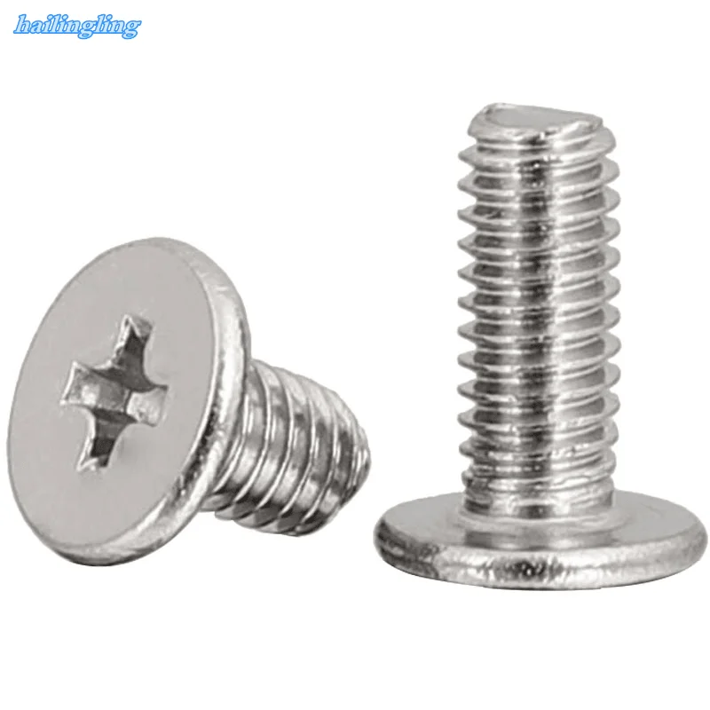 

5-100pcs M1.4 M1.6M2 M2.5 M3 M4 M5 M6 M8 CM Laptop Screw Stainless Steel Thin Head Machine Screw Cross Phillips Wafer Head Screw