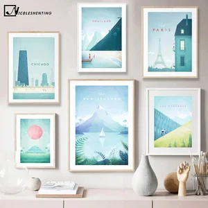Дорожный плакат, иллюстрация, скандинавский принт, винтажный Лондонский Городской пейзаж, холст, художественная живопись, Настенная картина, украшение для гостиной