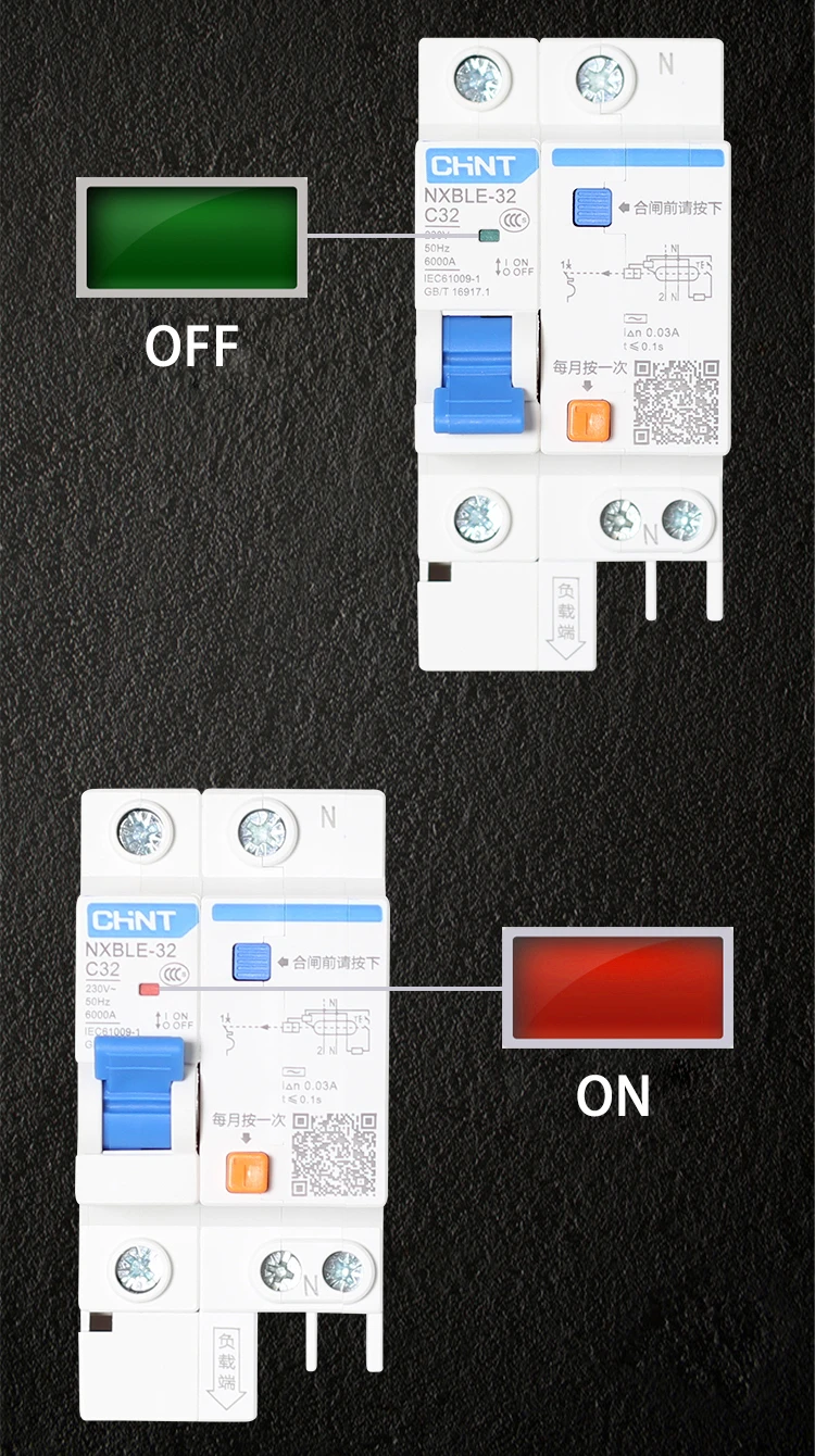 CHINT AC 230/400V NXBLE-32 4P устройство остаточного тока C 6 10 16 20 25 32A Тип C защита от перегрузки защита от короткого замыкания