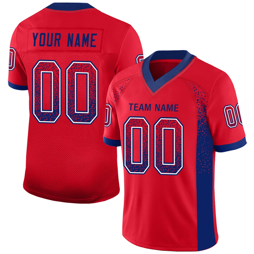 American Football Jersey Custom Design Gradient Color Printing Team Name Number Football Shirt Outdoor Rugby Jersey Men/Youth