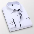 Качественные мужские рубашки с длинным рукавом деловые повседневные рубашки с принтом на манжетах, весенние брендовые облегающие Свадебная рубашка мужские рубашки 5XL