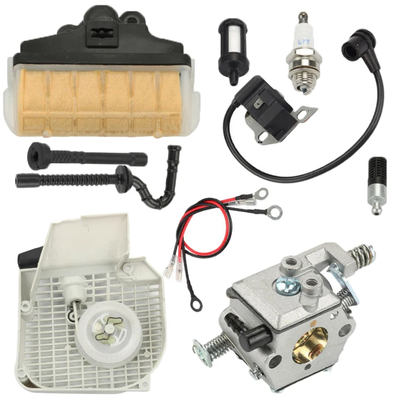 

Air filter Carburetor kit Oil circuit Ignition coil Spark plug Chainsaw