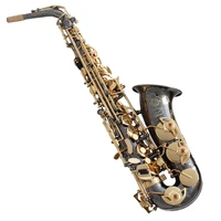 the alto saxophone instrument salma 54 e down wind instrument in france is plated with black nickel and gold