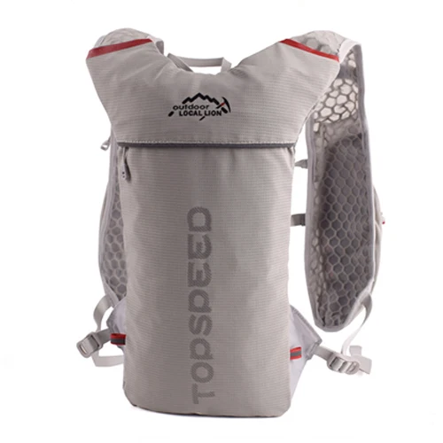 only gray backpack Легкий Рюкзак бегущий жилет нейлоновая сумка Trail Велоспорт марафон Портативный Сверхлегкий Туризм 5L вариант 2L сумка для воды и бутылка - Цвет: only gray backpack
