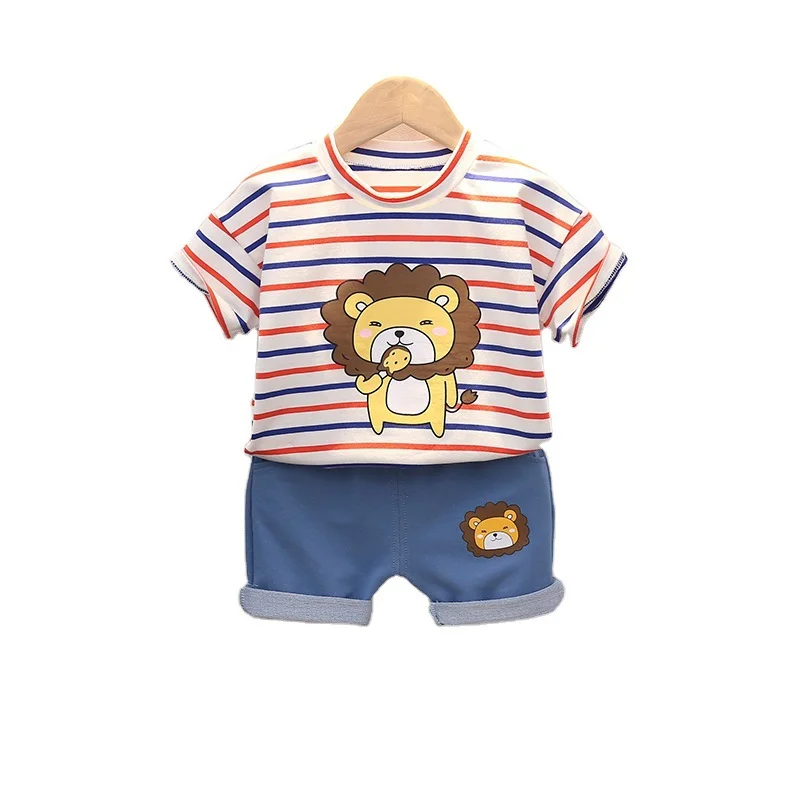 

New Summer Kids Cotton Clothes Fashion Baby Boys Girl Cartoon T Shirt Pants 2Pcs sets Children Toddler Clothing Infant Tracksuit