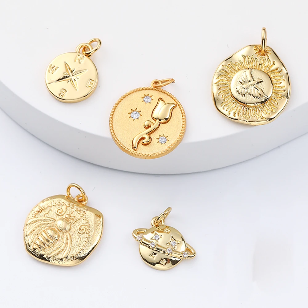 Подвески в виде звезд Луны для изготовления ювелирных изделий золотые монеты