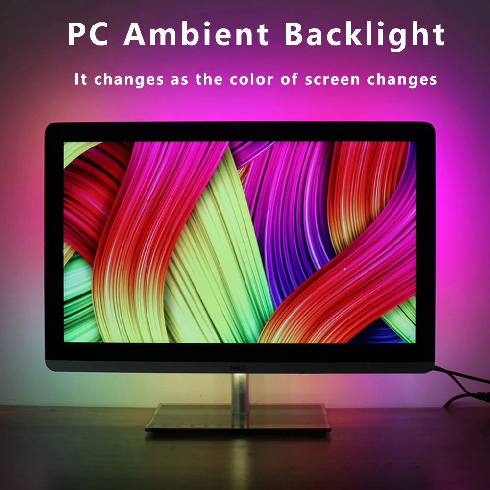 3m LED Strip Lights for PC Full Set Ambient Led Light Tape Computer Dream Color Backlight Sync with Screen DIY Kit | Лампы и освещение