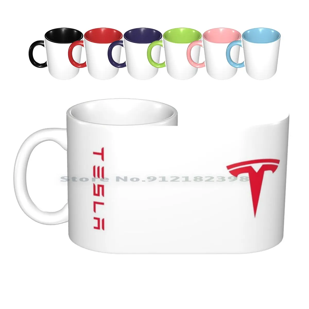 

Tesla Red-Simple And Beautiful Name Ceramic Mugs Coffee Cups Milk Tea Mug Tesla Elon Electric Car Future Geek Nerd Creative