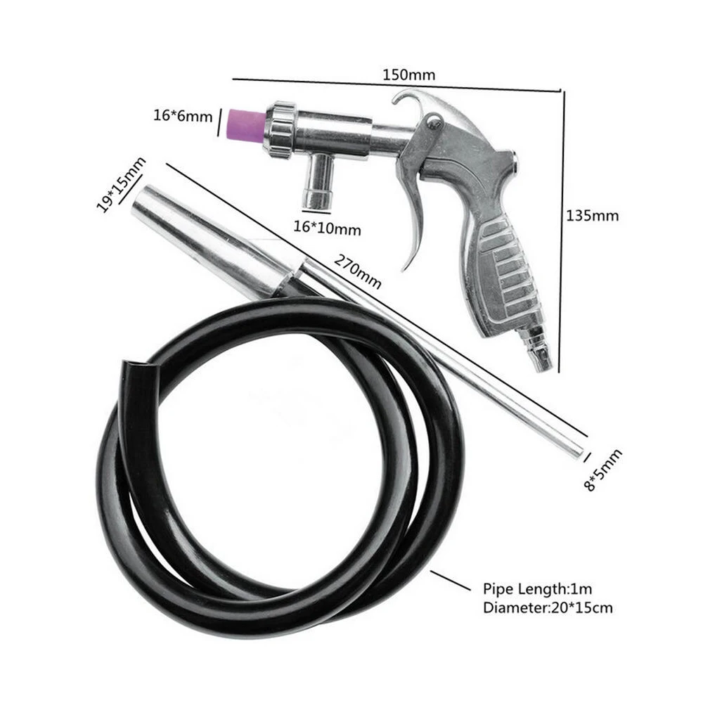 7Pcs Abrasive Air Sand Blasting Gun kit 1 ceramic nozzle steel Suction Pipe Industrial Sandblaster | Инструменты
