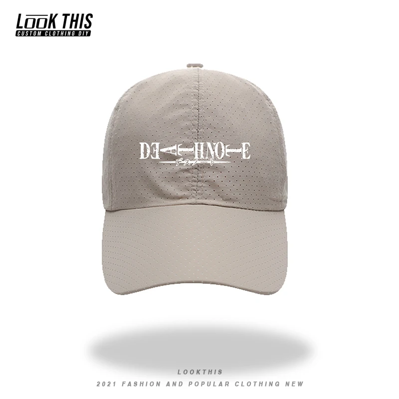 

Death Note Fashion Visors Women's Summer Hat Anime Print Hat Letters Baseball Cap Unisex Men Adjustable Breathable Mesh Sun Cap