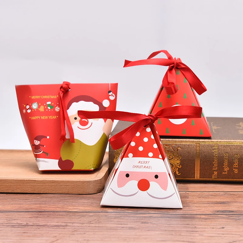 

12Pcs Christmas Packing Gift Bag Sweet Candy Box Xmas Decoration Party Supplies