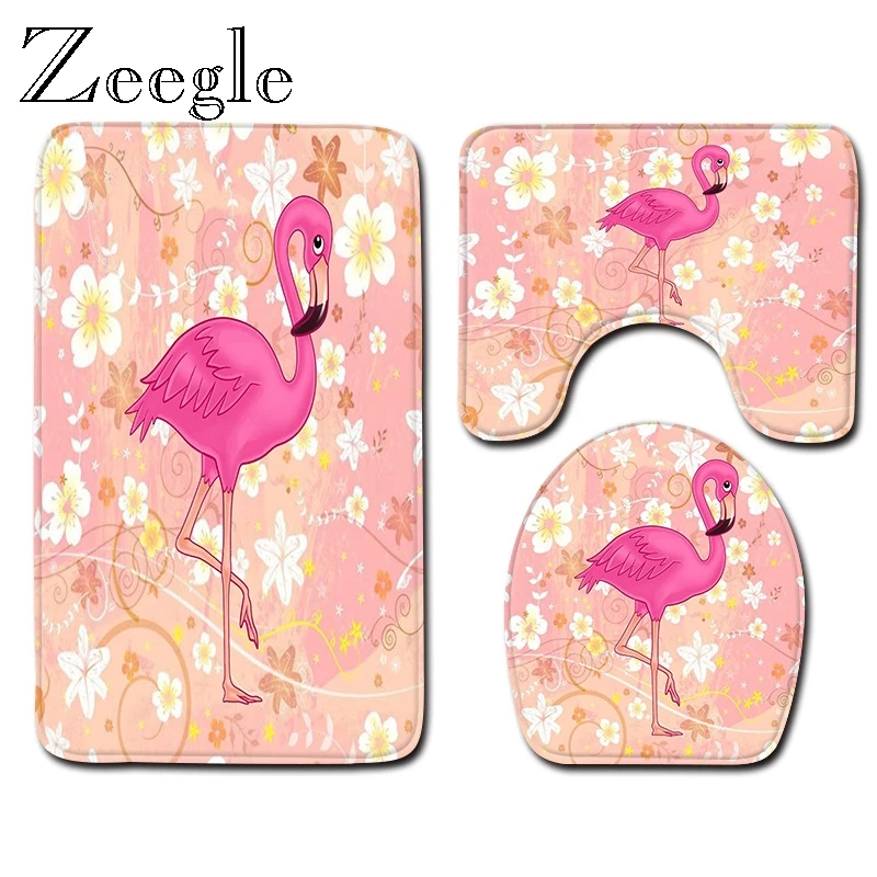 Zeegle мультфильмый коврик для ванной комплект пьедестал коврики туалета сиденья