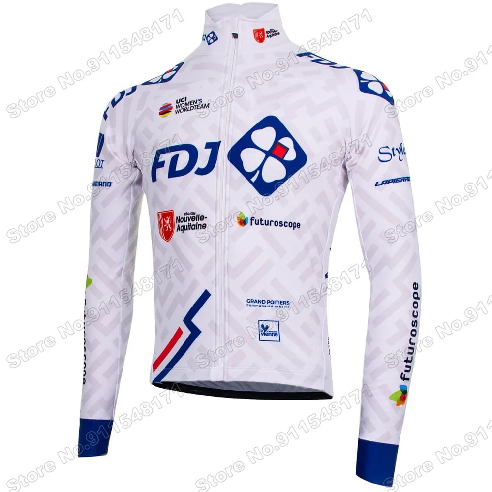

2021 Fdj Team Winter Cycling Jersey Long Sleeve Clothing Race Road Bike Shirts Bicycle Tops MTB Uniform Maillot