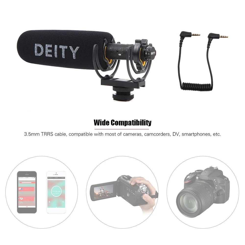 DEITY V-Mic D3 Pro конденсаторная камера Микрофон Видео Стерео Микрофон супер-Кардиоидная направленность микрофон для Canon sony Nikon видеокамеры