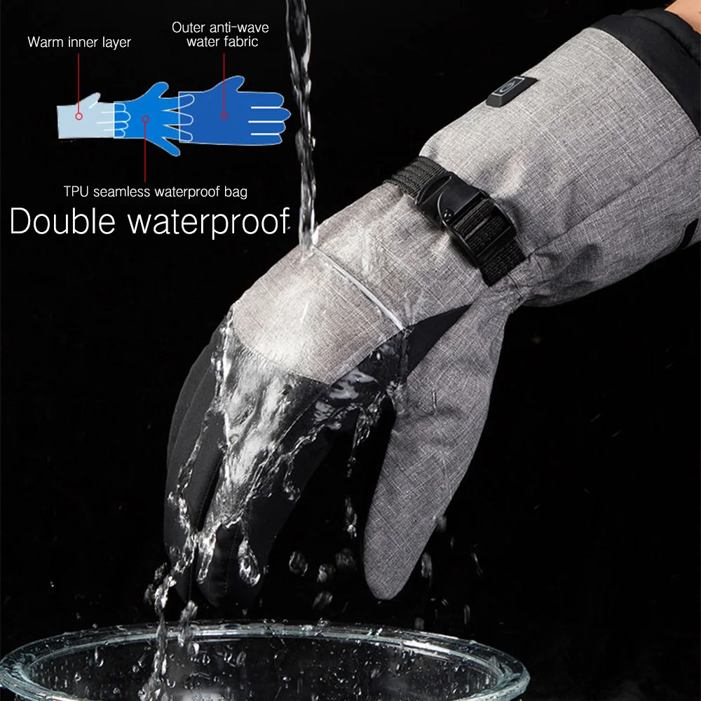 

Unisex Ski Gloves Snowboard Gloves Electric Heating Snowmobile Motorcycle Riding Winter Gloves Windproof Waterproof Snow Gloves