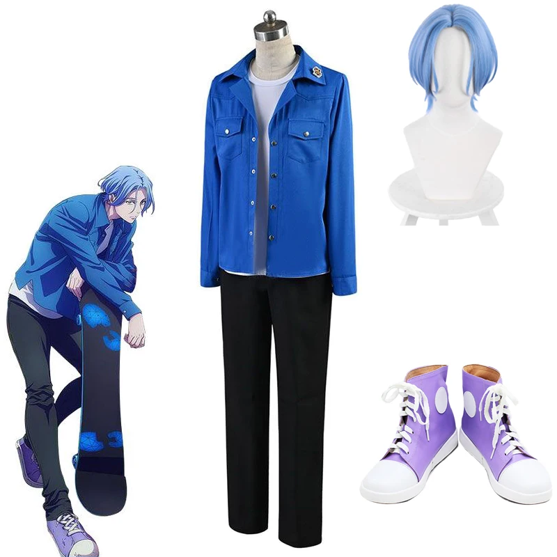 

Anime SK8 the InfInIty Langa Hasegawa Cosplay Costumes Top Pants Coats Accessories Full Sets Synthetic Hair Wig Halloween Party
